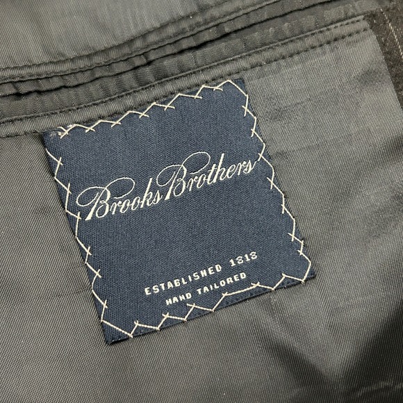 Brooks Brothers Suit 43R Pants 34X31 Charcoal Gray Pinstripe 2-Piece Wool Set - Picture 16 of 16